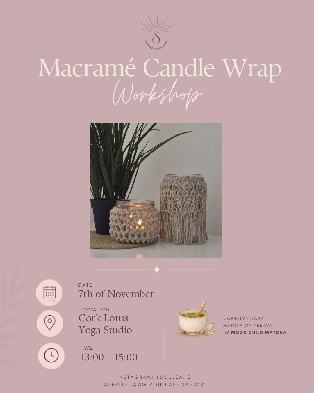 Macramé Candle Wrap Workshop ✨