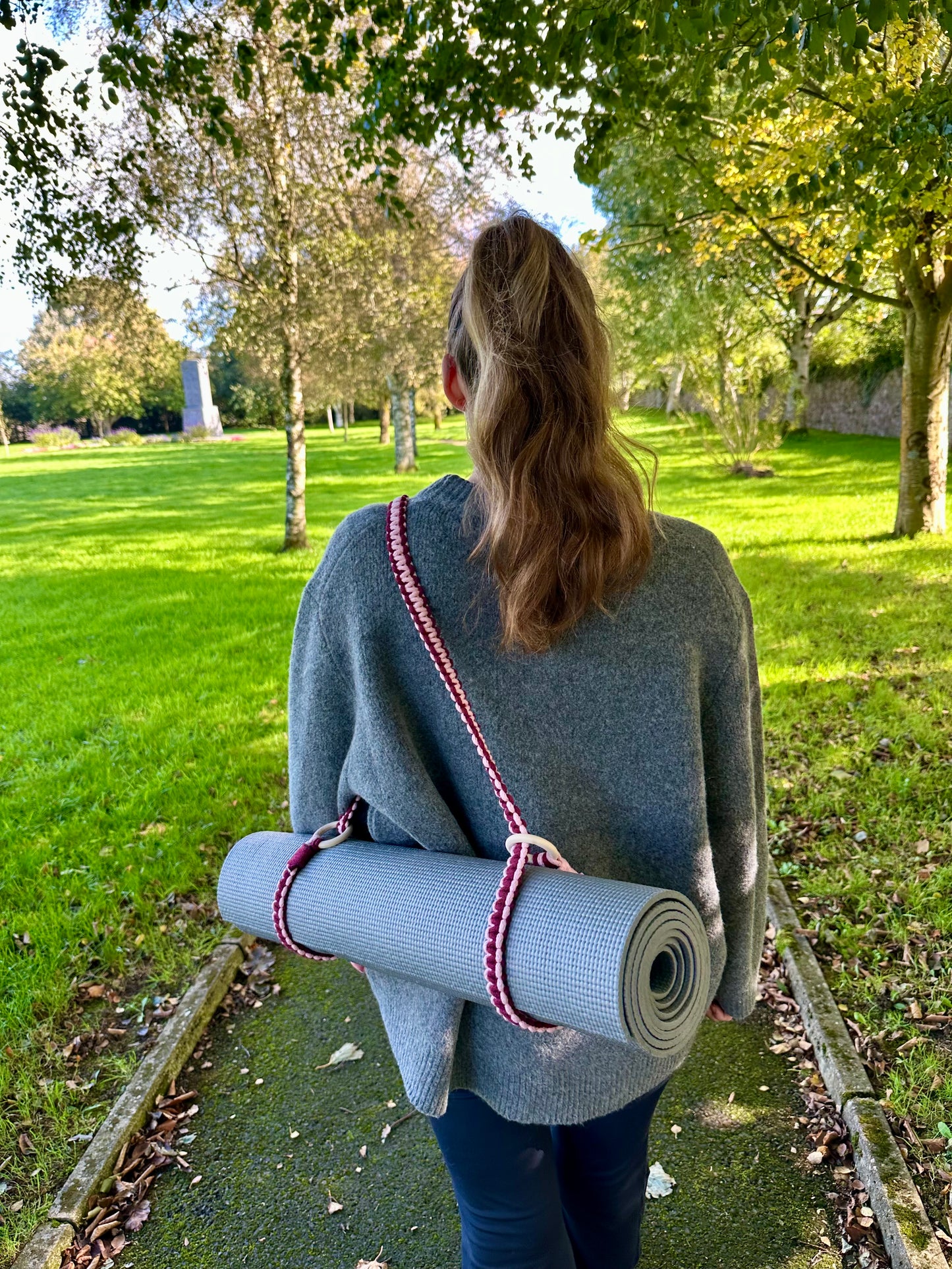 Pink & Burgundy Mat Strap